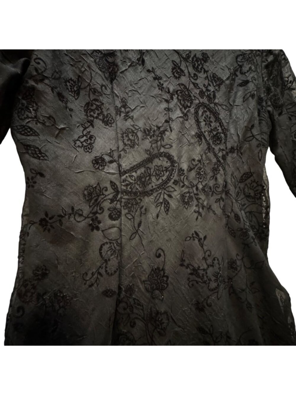 Black Lace Cottagecore Dress Size10P Empire Waist Midi Whimsygoth Dark Romance - Picture 9 of 12